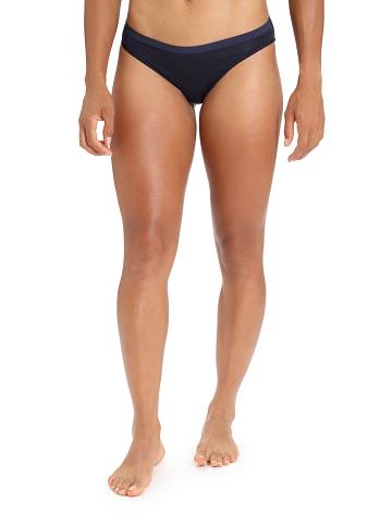 Women's Icebreaker Merino Siren Bikini Briefs Underwear Midnight Navy | CA 1226SGLO